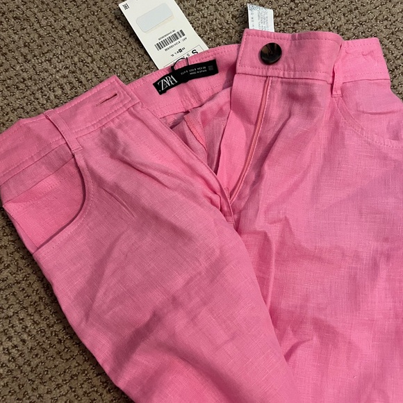 NWT. pink Zara linen pants size small - Picture 3 of 4